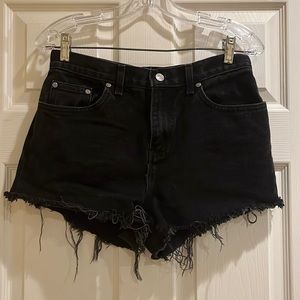 Faded glory black denim shorts